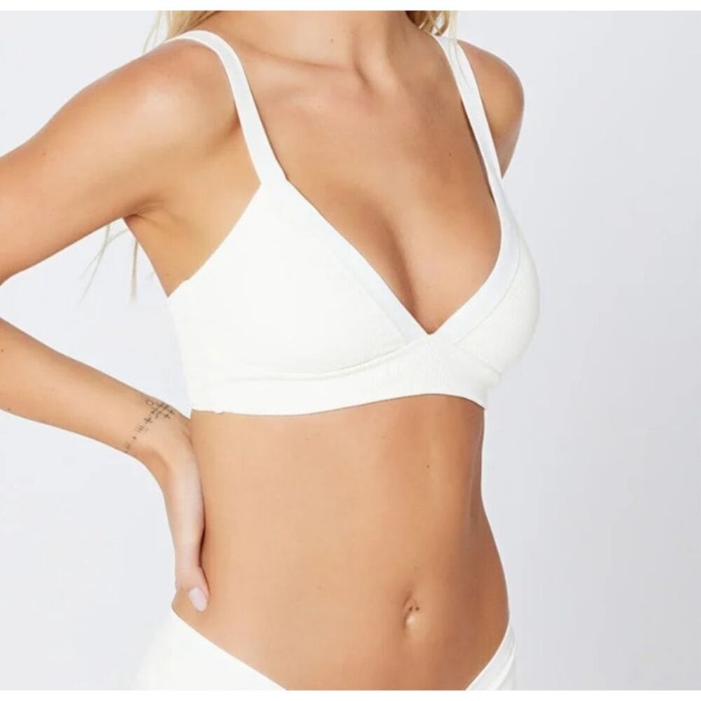 L*Space Vera Bikini Top in White Size Medium NWT
